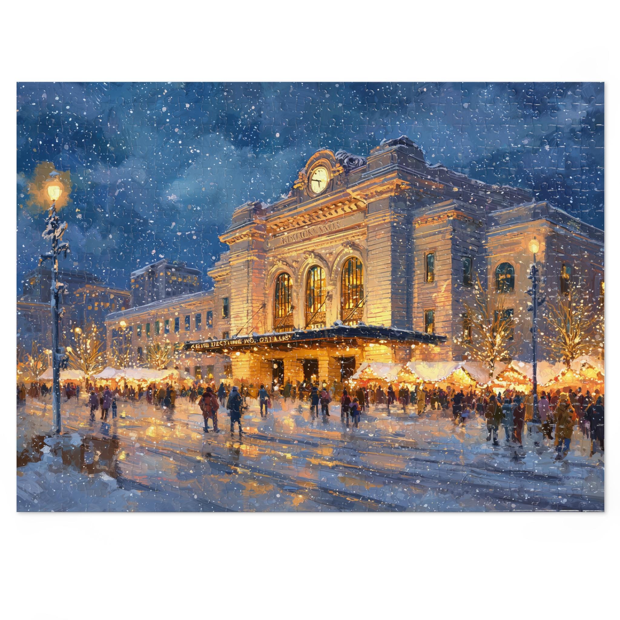Denver Colorado Christmas Puzzle, Personalized Gift Festive Market, Travel Keepsake, Family Holiday Souvenir