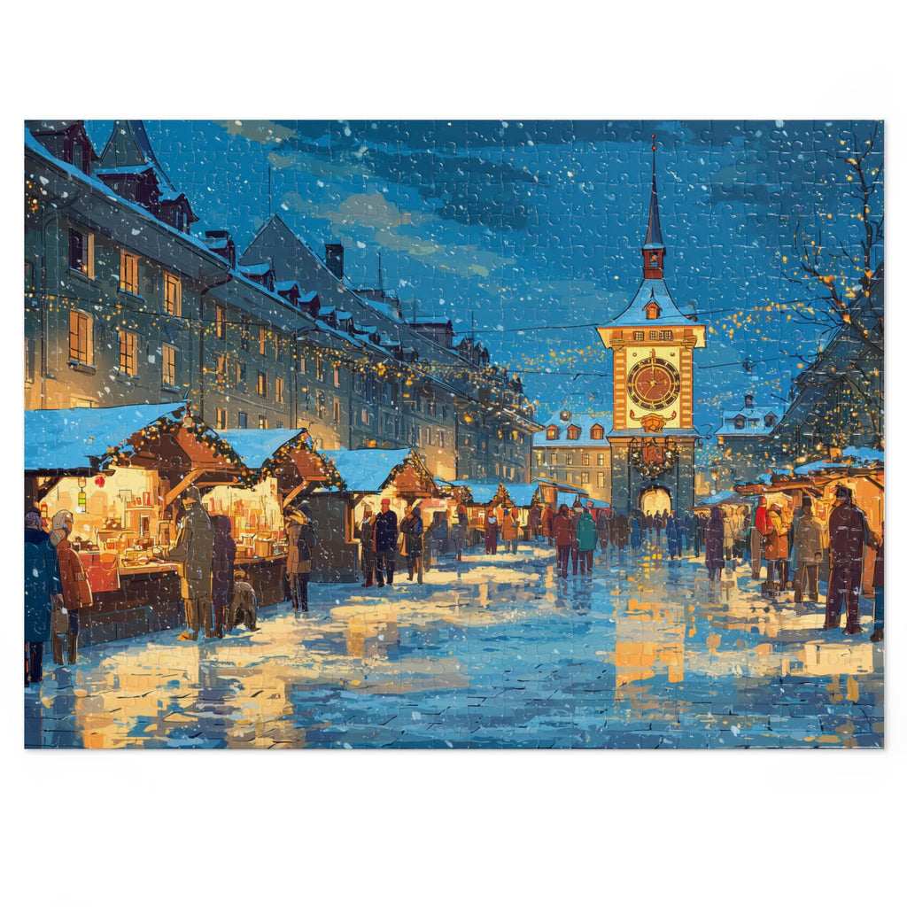 Bern Switzerland Christmas Puzzle, Personalized Gift Festive Market, Travel Keepsake, Family Holiday Souvenir