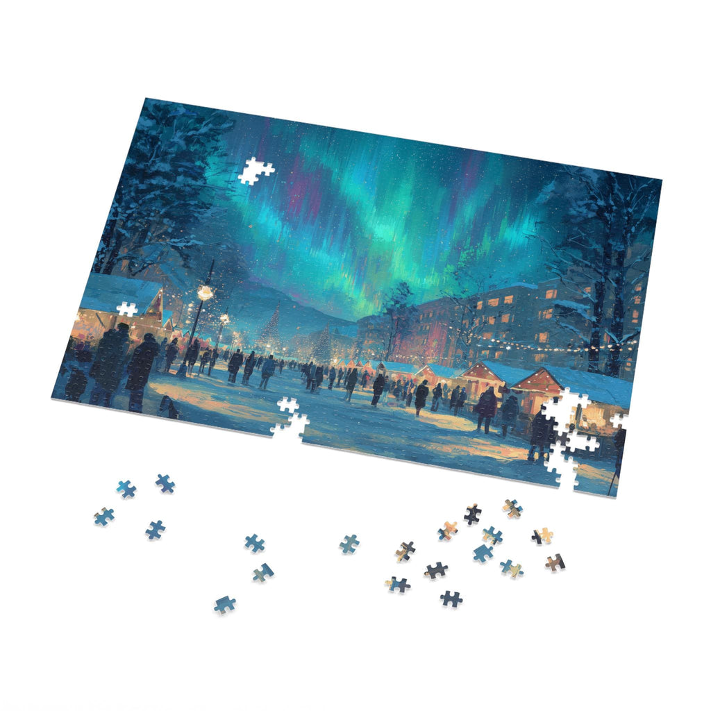 Anchorages Alaska Christmas Puzzle, Personalized Gift Festive Market, Travel Keepsake, Family Holiday Souvenir