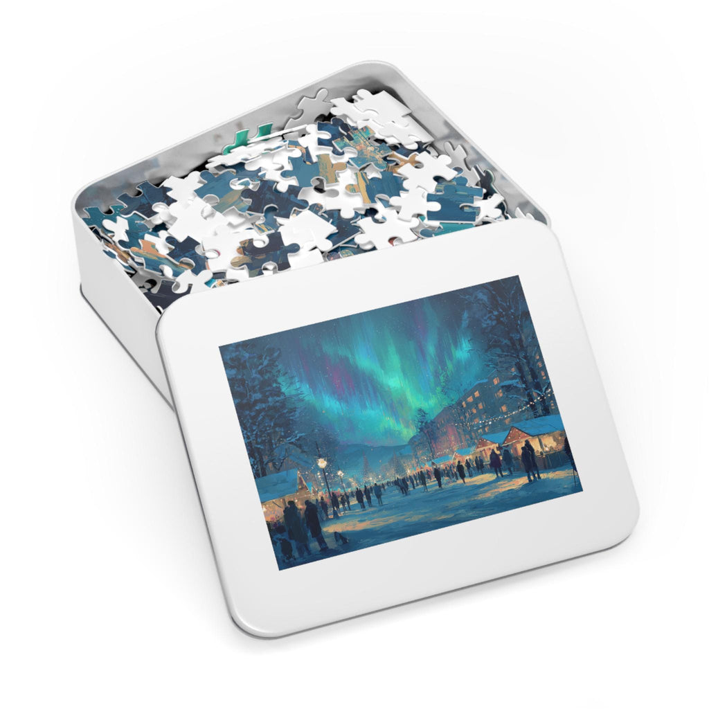 Anchorages Alaska Christmas Puzzle, Personalized Gift Festive Market, Travel Keepsake, Family Holiday Souvenir
