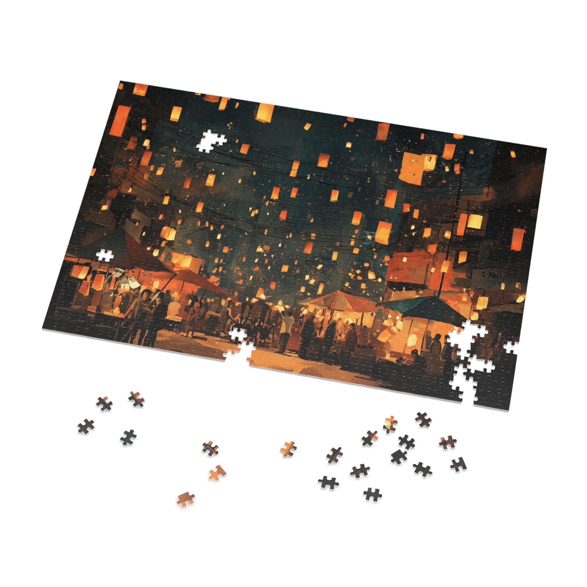 Bangkok Thailand Christmas Puzzle, Personalized Gift Festive Market, Travel Keepsake, Family Holiday Souvenir