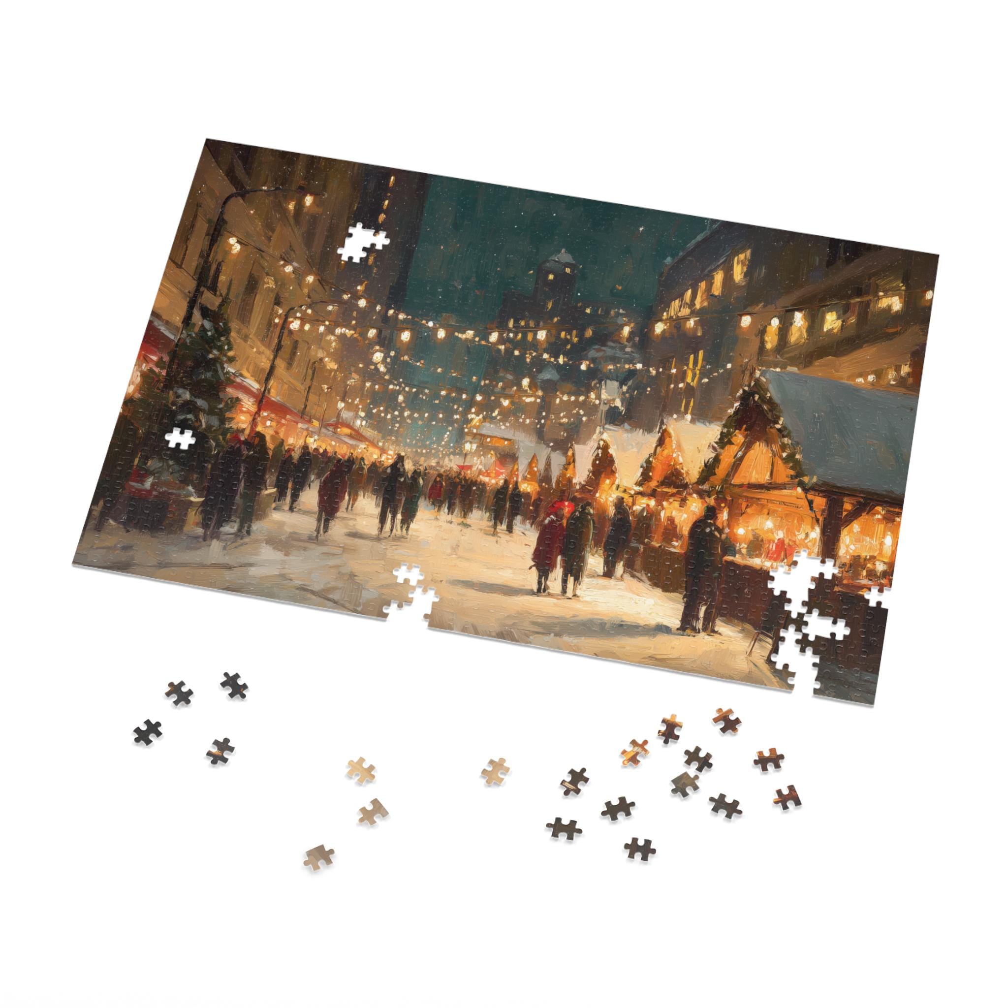 Milwaukee Wisconsin Christmas Puzzle, Personalized Gift Festive Market, Travel Keepsake, Family Holiday Souvenir