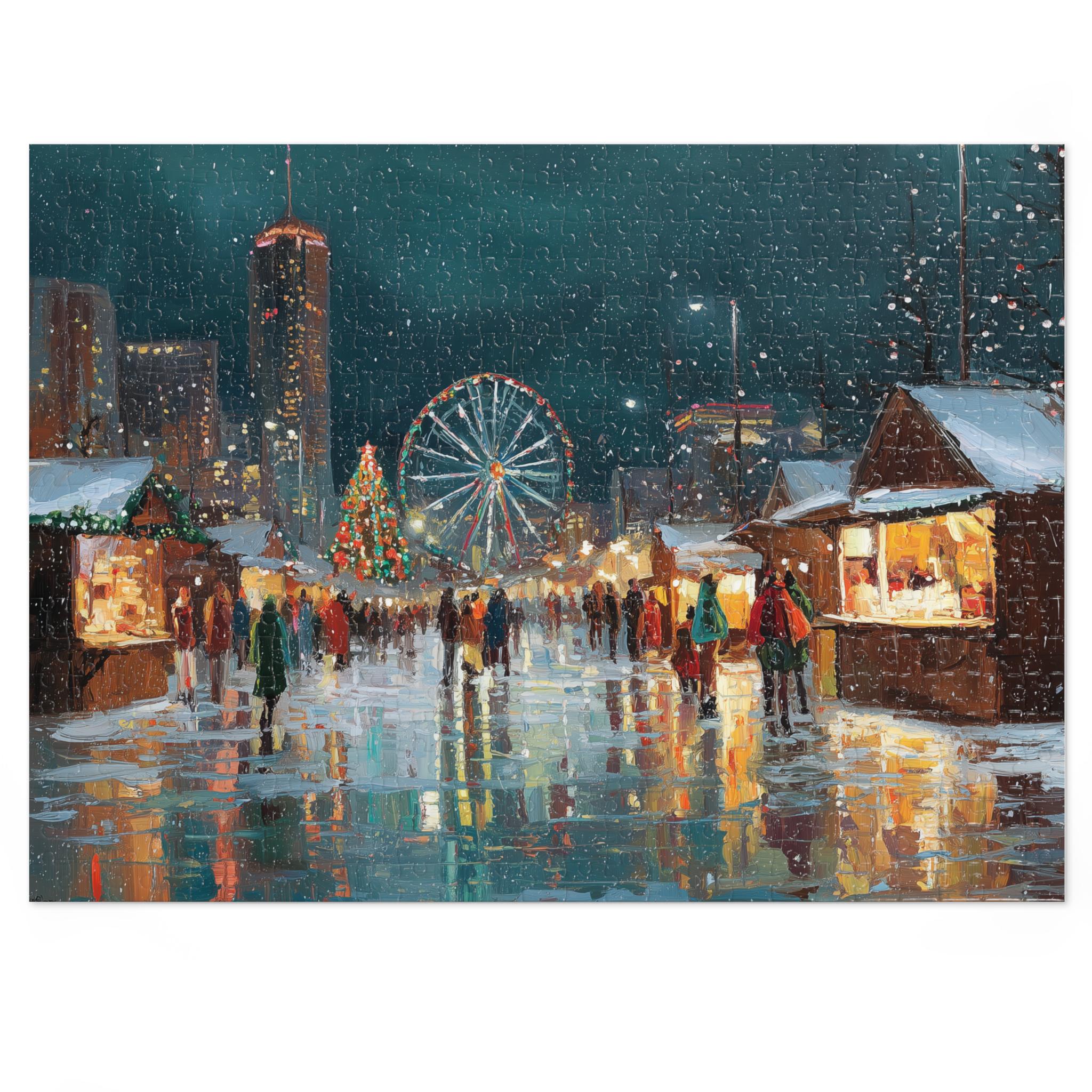 Atlanta Georgia Christmas Puzzle, Personalized Gift Festive Market, Travel Keepsake, Family Holiday Souvenir