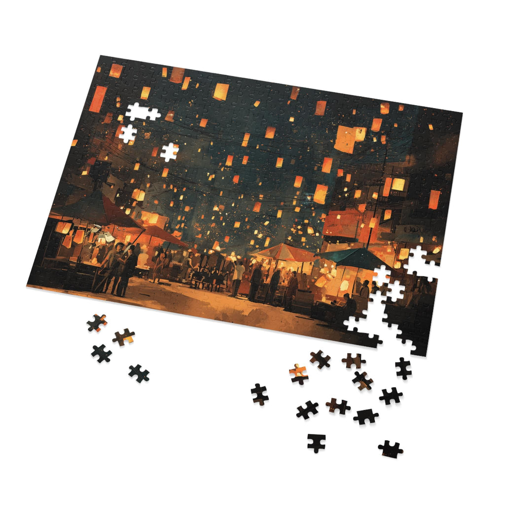Bangkok Thailand Christmas Puzzle, Personalized Gift Festive Market, Travel Keepsake, Family Holiday Souvenir