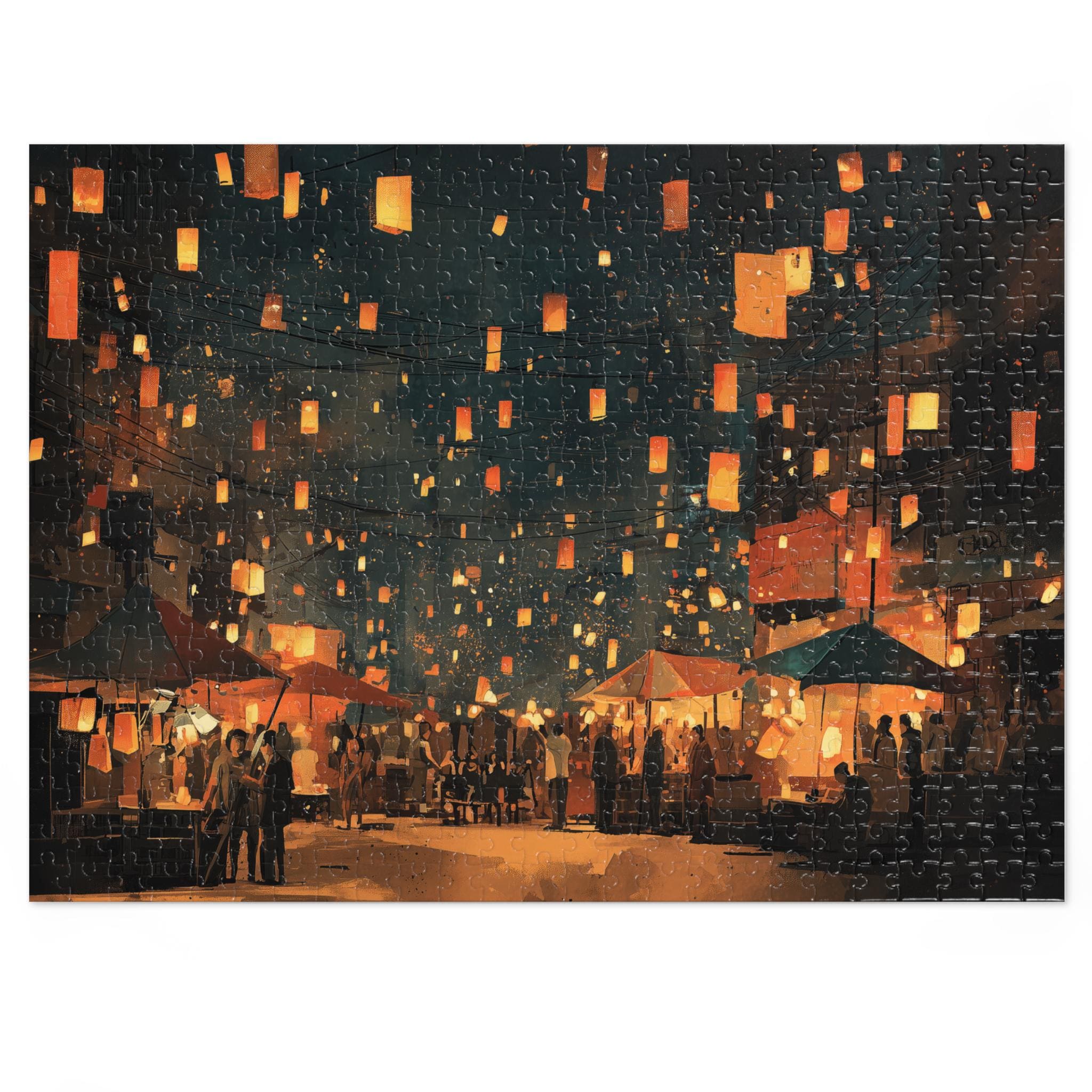 Bangkok Thailand Christmas Puzzle, Personalized Gift Festive Market, Travel Keepsake, Family Holiday Souvenir