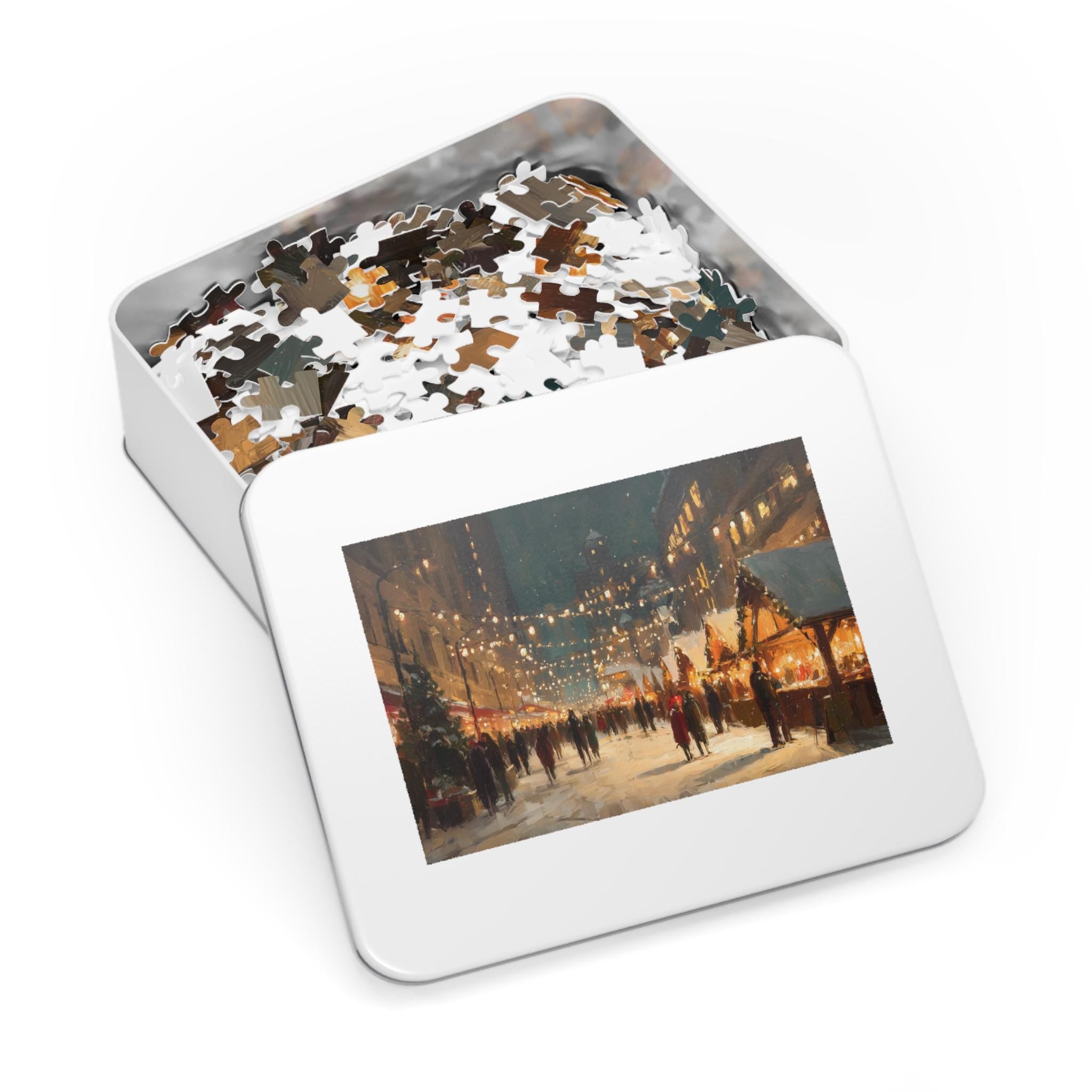 Milwaukee Wisconsin Christmas Puzzle, Personalized Gift Festive Market, Travel Keepsake, Family Holiday Souvenir