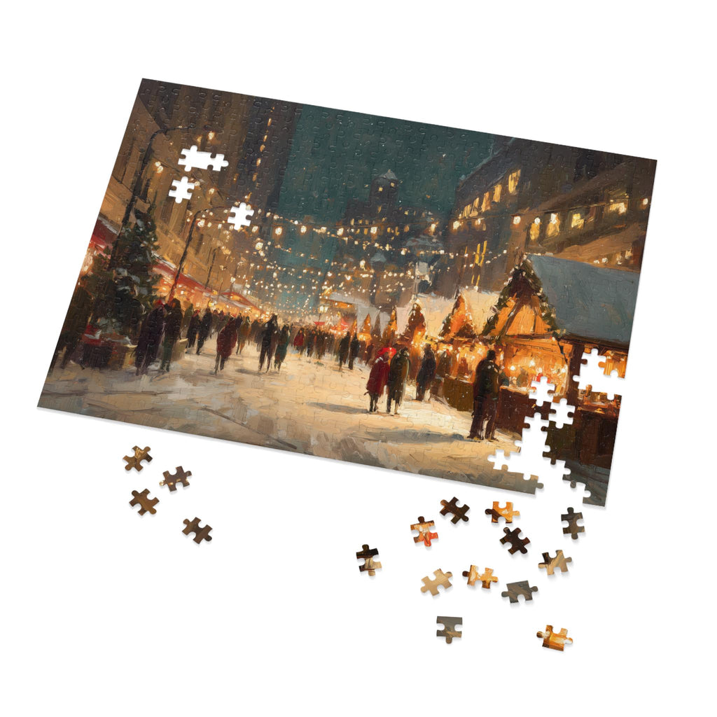 Milwaukee Wisconsin Christmas Puzzle, Personalized Gift Festive Market, Travel Keepsake, Family Holiday Souvenir