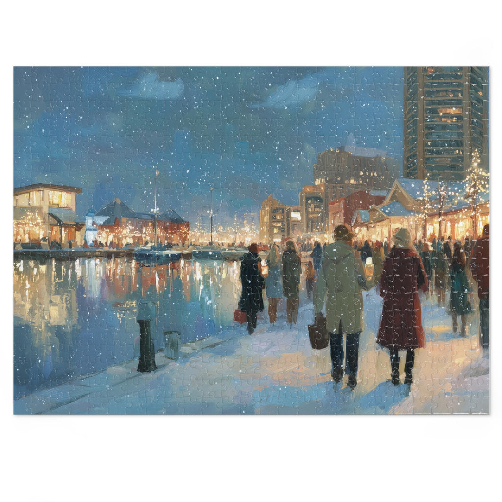 Baltimore Maryland Christmas Puzzle, Personalized Gift Festive Market, Travel Keepsake, Family Holiday Souvenir