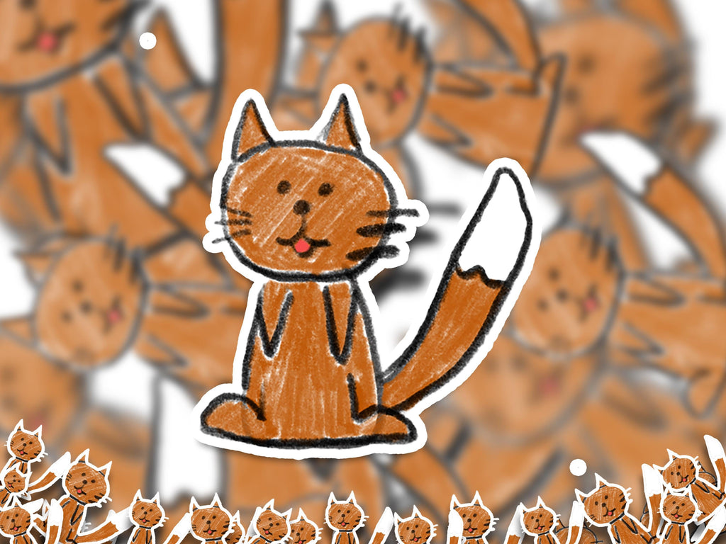 Cute Fox Sticker, Hand-Drawn Animal Cartoon Vinyl Decal for Journal, Water Bottle, Scrapbook