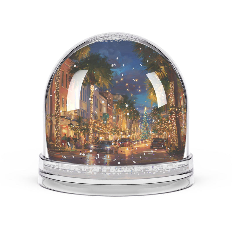 Charleston Snow Globe, Christmas Personalized Gift, South Carolina Custom Festive Market Souvenir Keepsake Dome