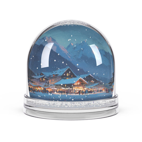 Interlaken Snow Globe, Switzerland Christmas Personalized Gift, Custom Festive Market Souvenir Keepsake Dome