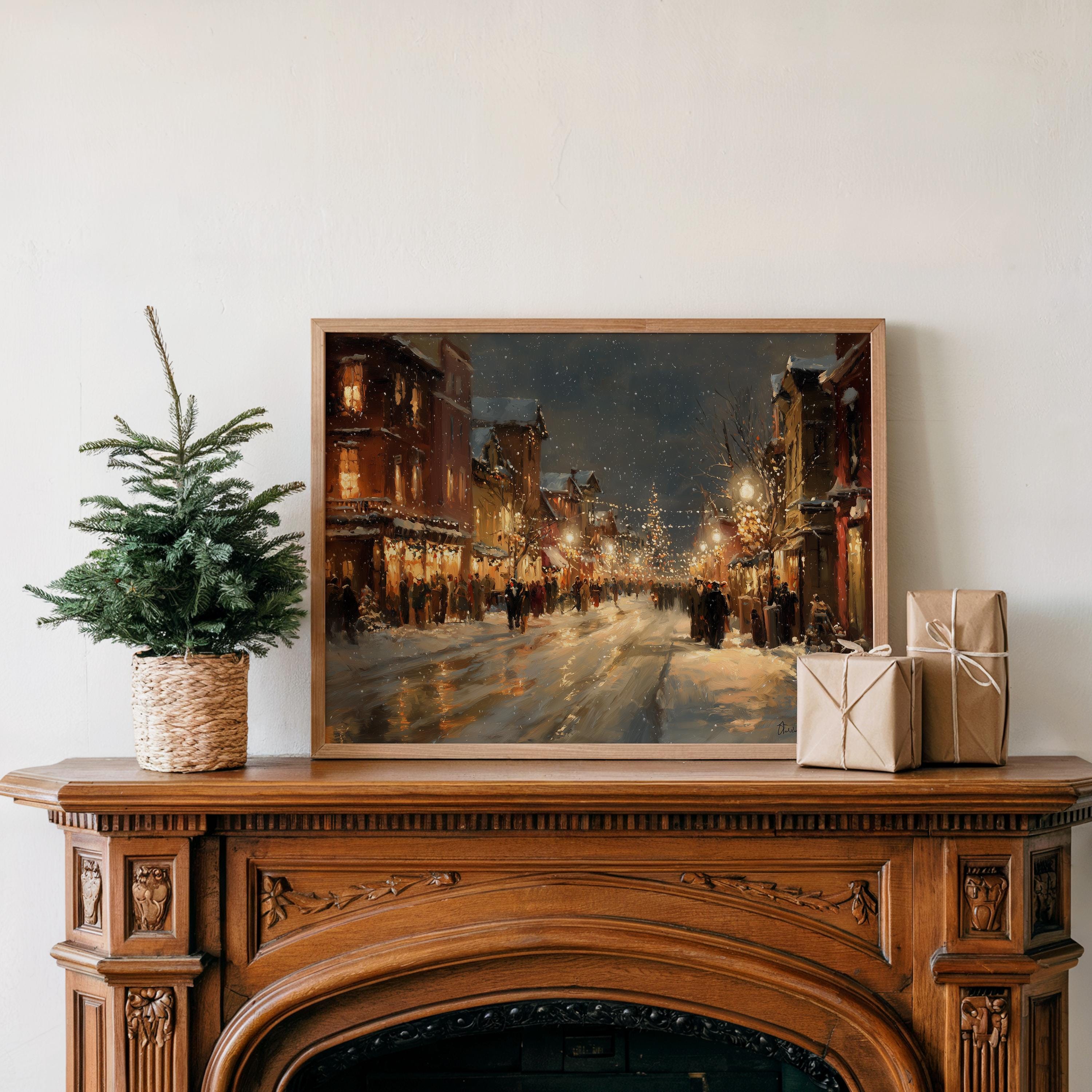 Columbus Ohio Christmas Wall Art, Custom Large Travel Poster Print, World Location Painting