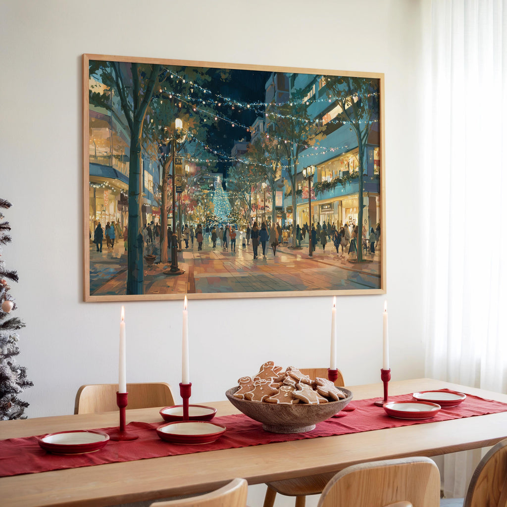 Fukuoka Japan Christmas Wall Art, Custom Large Travel Poster Print, World Location Painting