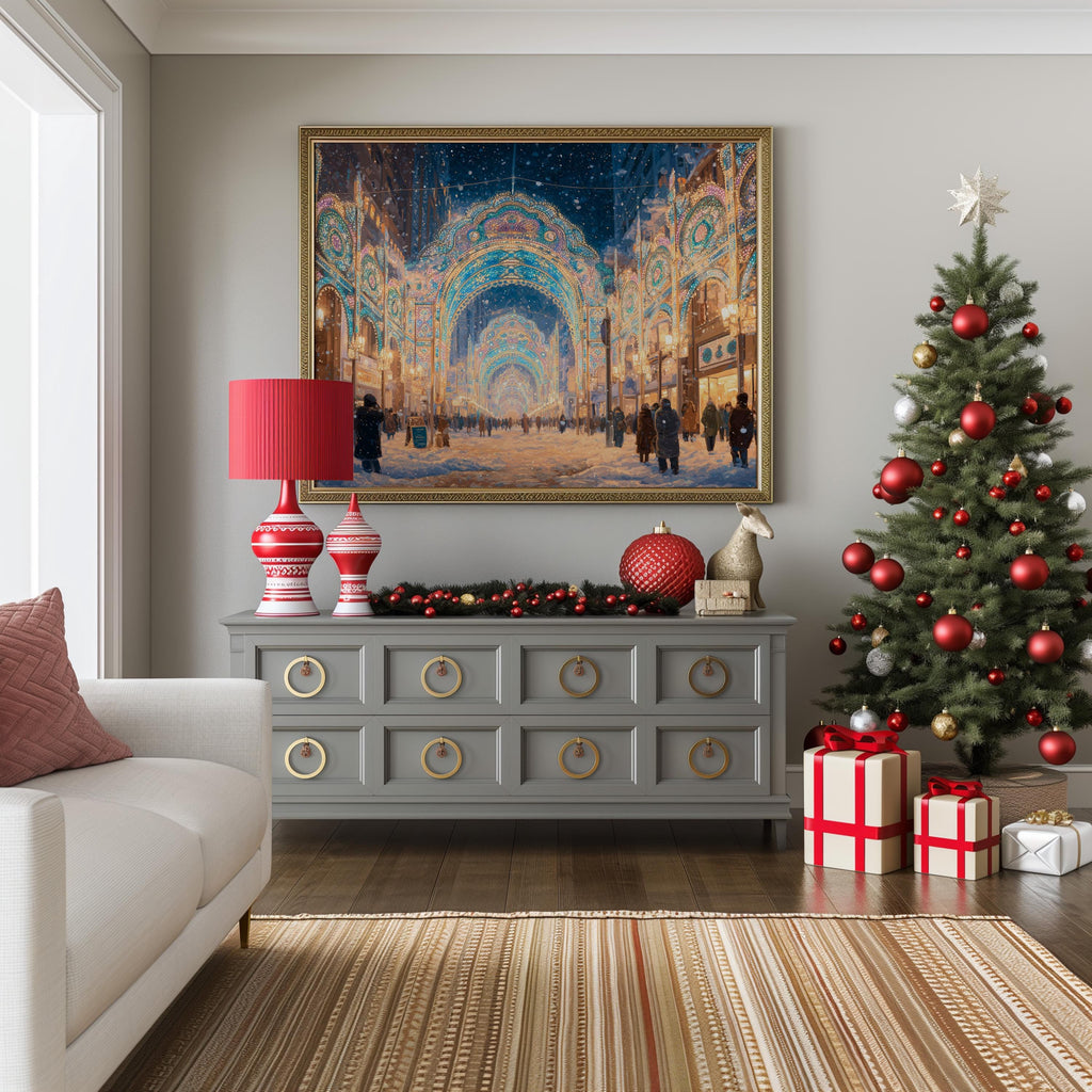 Kobe Japan Christmas Wall Art, Custom Large Travel Poster Print, World Location Painting