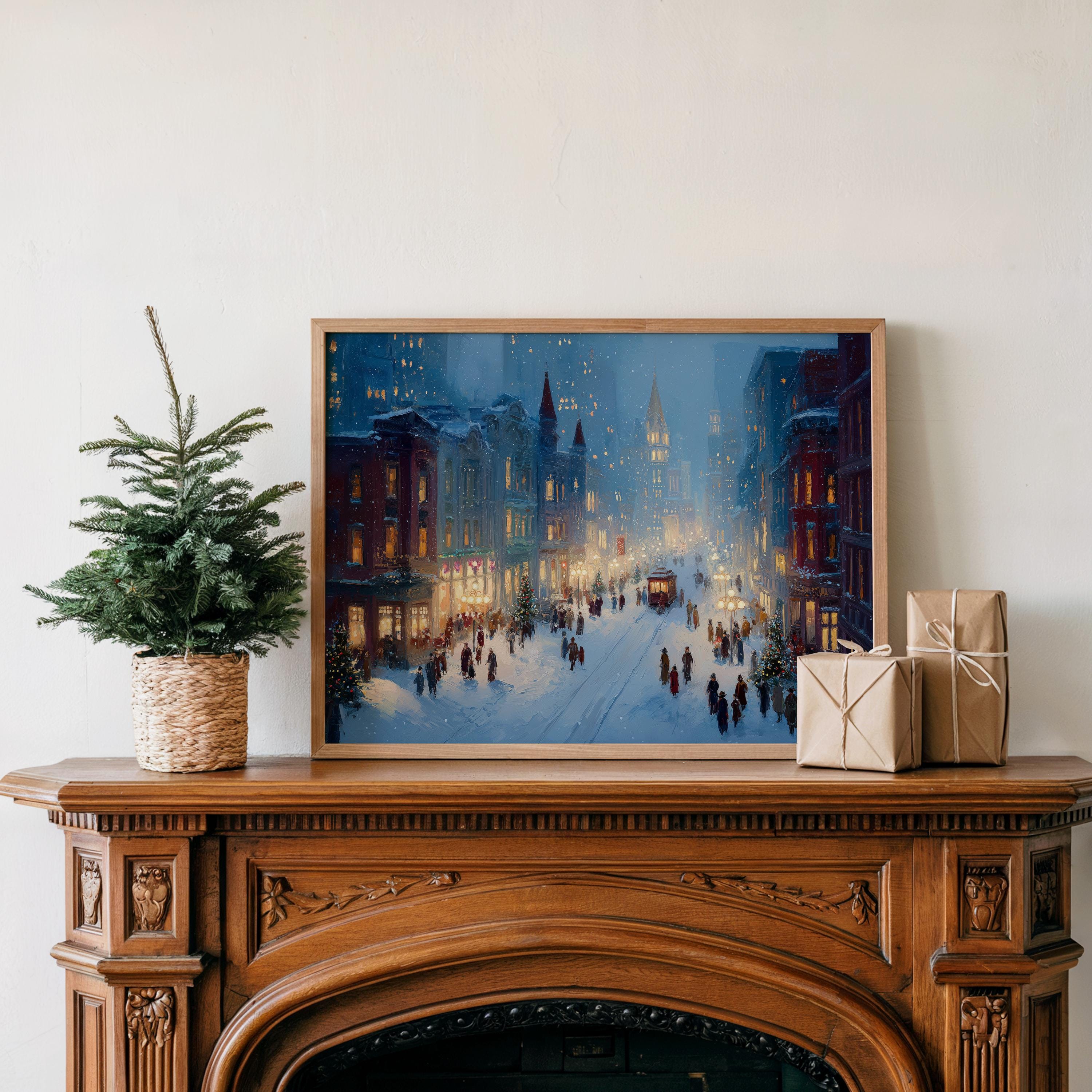 Louisville Kentucky Christmas Wall Art, Custom Large Travel Poster Print, World Location Painting