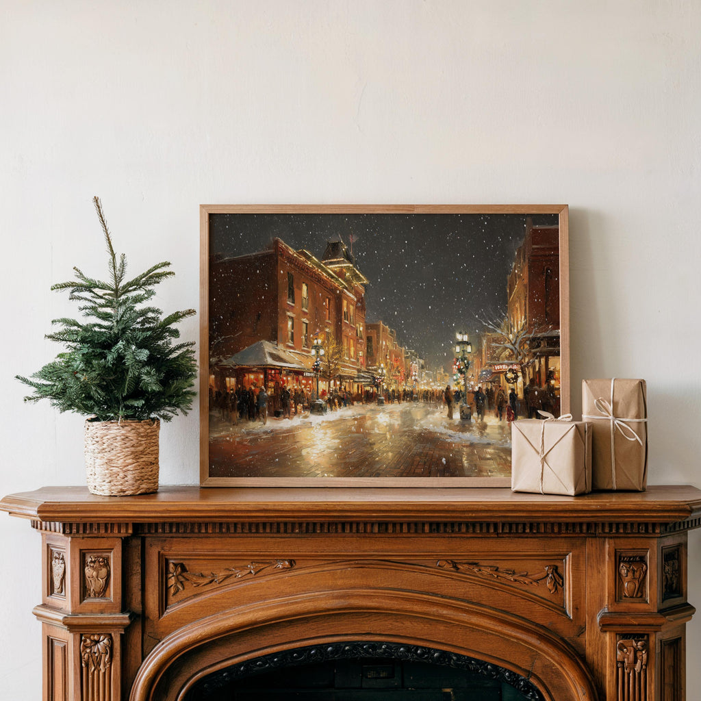 Omaha Nebraska Christmas Wall Art, Custom Large Travel Poster Print, World Location Painting
