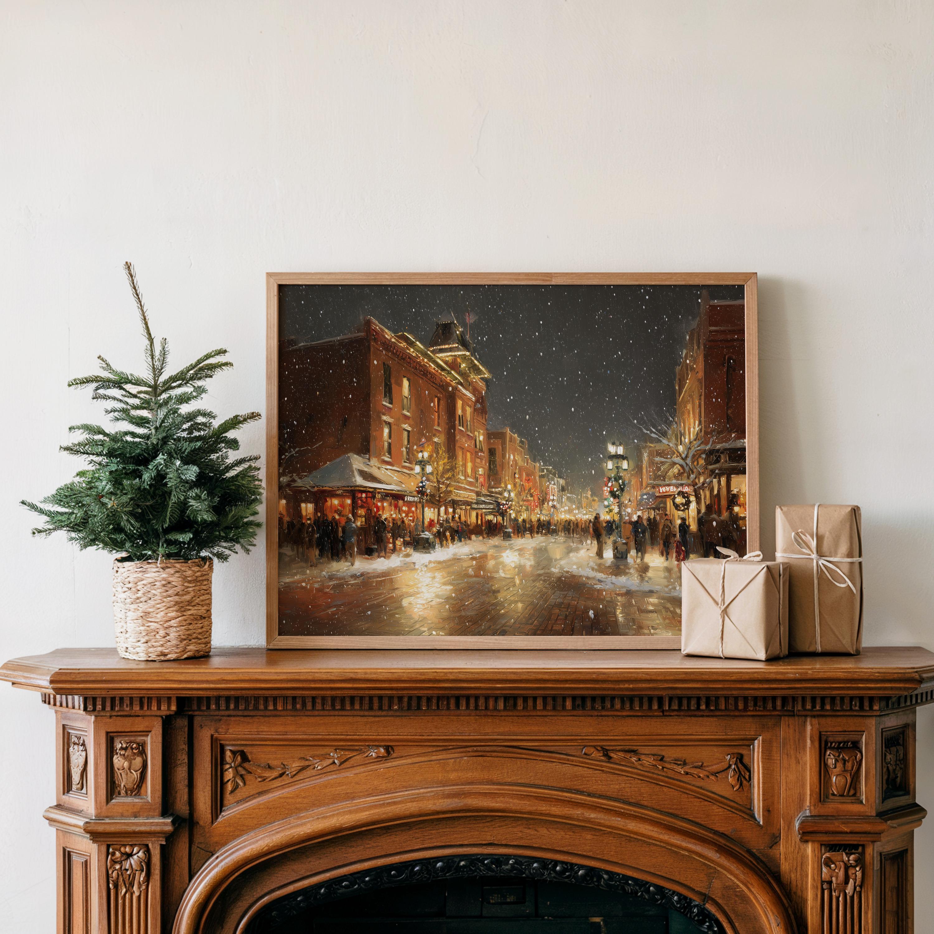 Omaha Nebraska Christmas Wall Art, Custom Large Travel Poster Print, World Location Painting