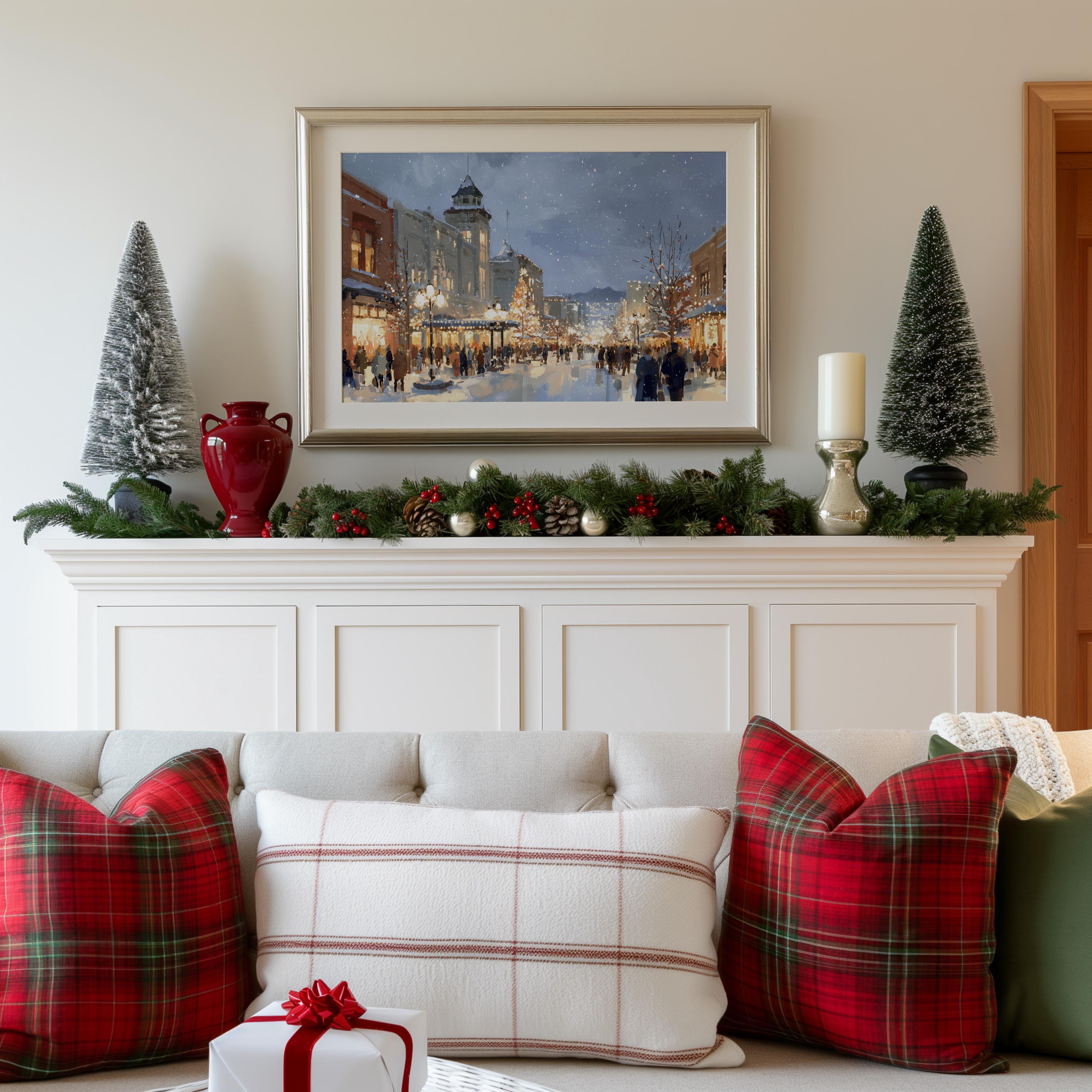 Boise Idaho Christmas Wall Art, Custom Large Travel Poster Print, World Location Painting
