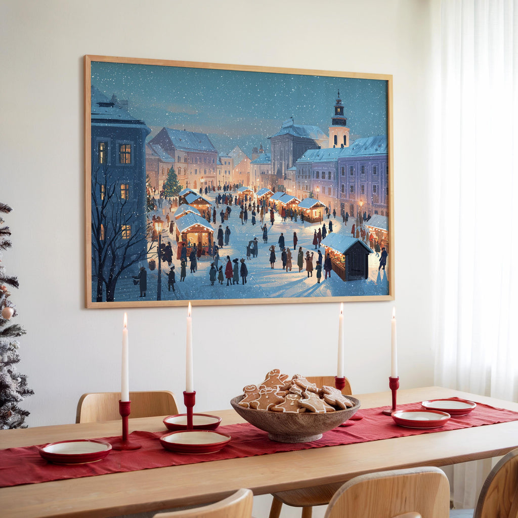 Bratislava Slovakia Christmas Wall Art, Custom Large Travel Poster Print, World Location Painting