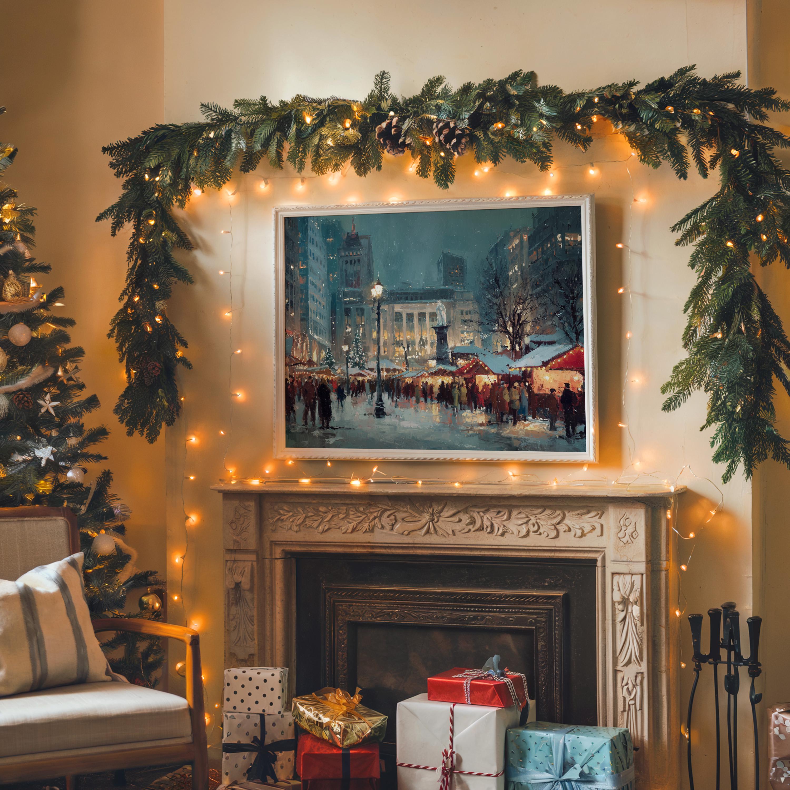 Cincinnati Ohio Christmas Wall Art, Custom Large Travel Poster Print, World Location Painting