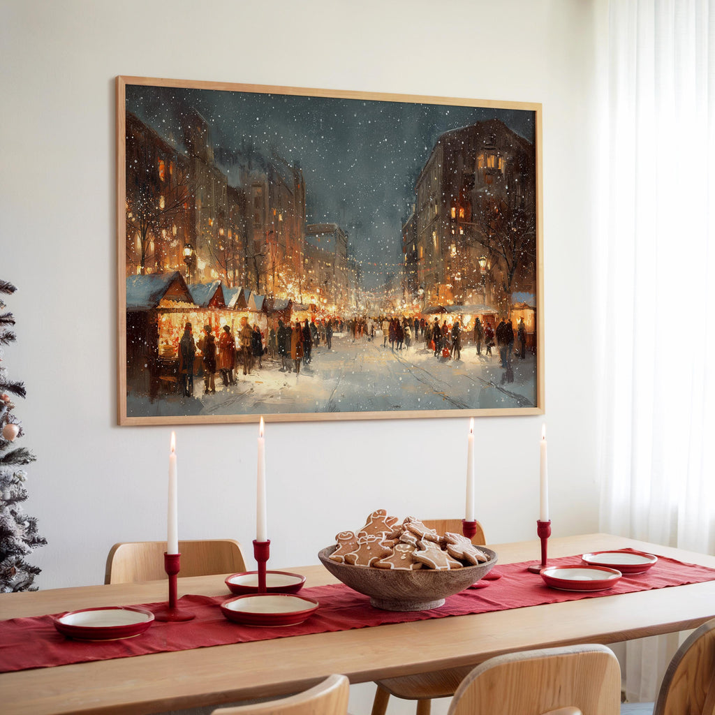 Hartford Connecticut Christmas Wall Art, Custom Large Travel Poster Print, World Location Painting