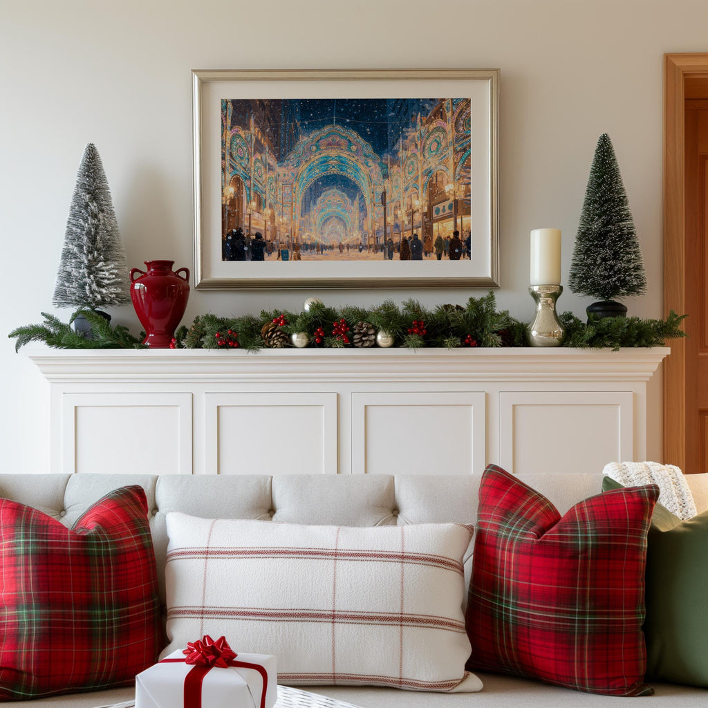 Kobe Japan Christmas Wall Art, Custom Large Travel Poster Print, World Location Painting