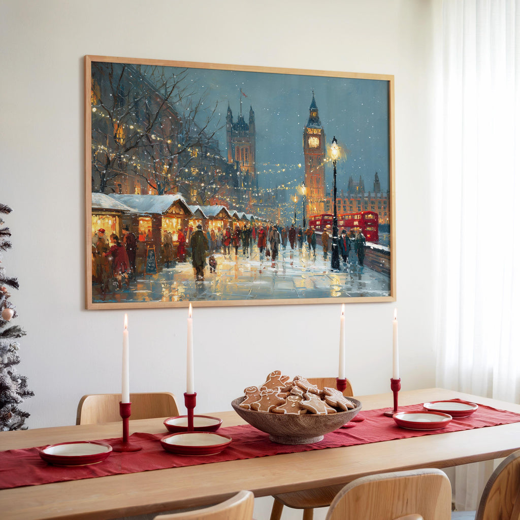 London_England Christmas Wall Art, Custom Large Travel Poster Print, World Location Painting
