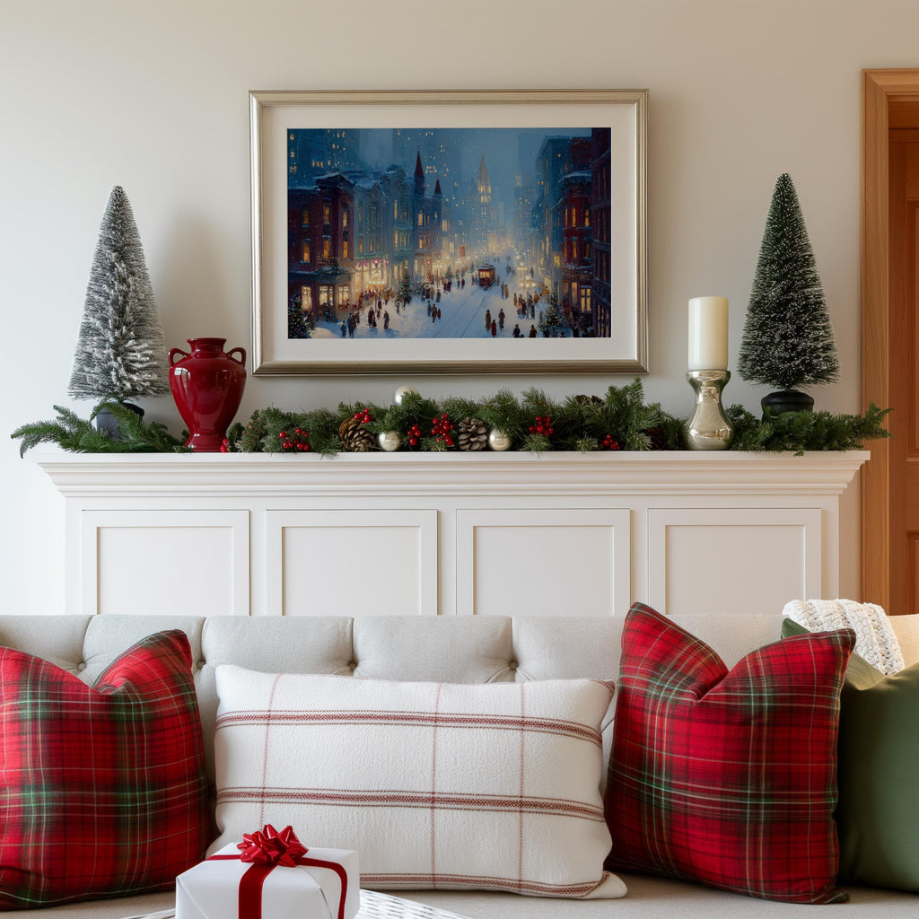 Louisville Kentucky Christmas Wall Art, Custom Large Travel Poster Print, World Location Painting