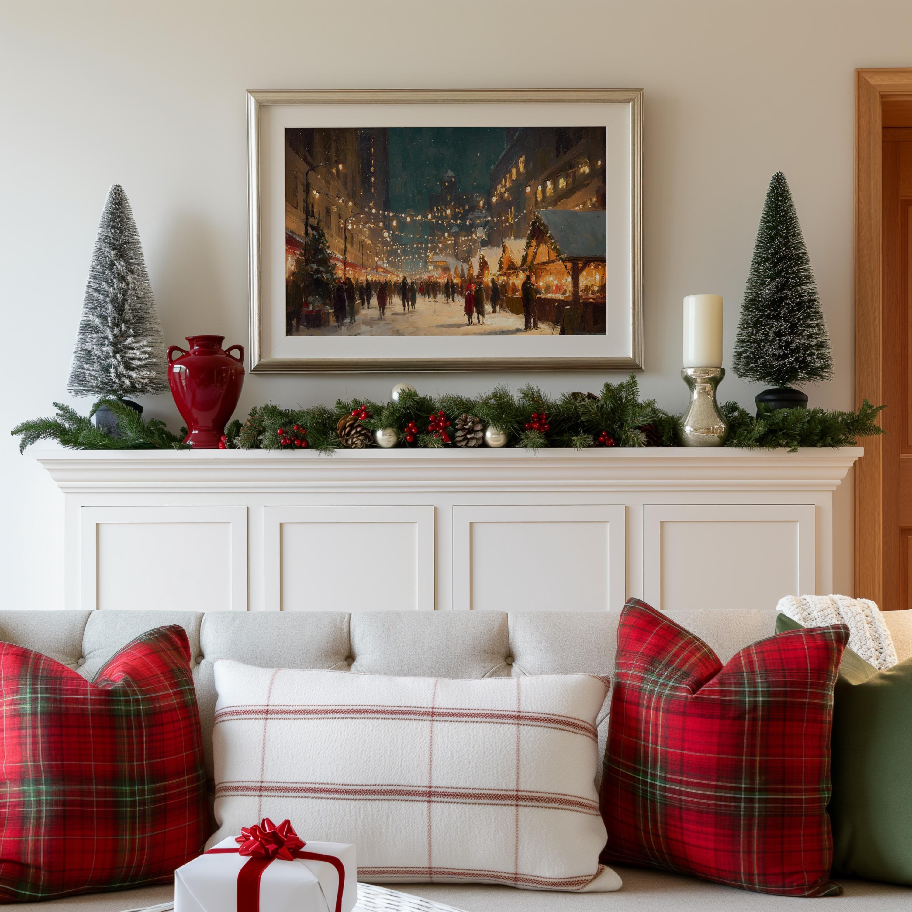 Milwaukee Wisconsin Christmas Wall Art, Custom Large Travel Poster Print, World Location Painting