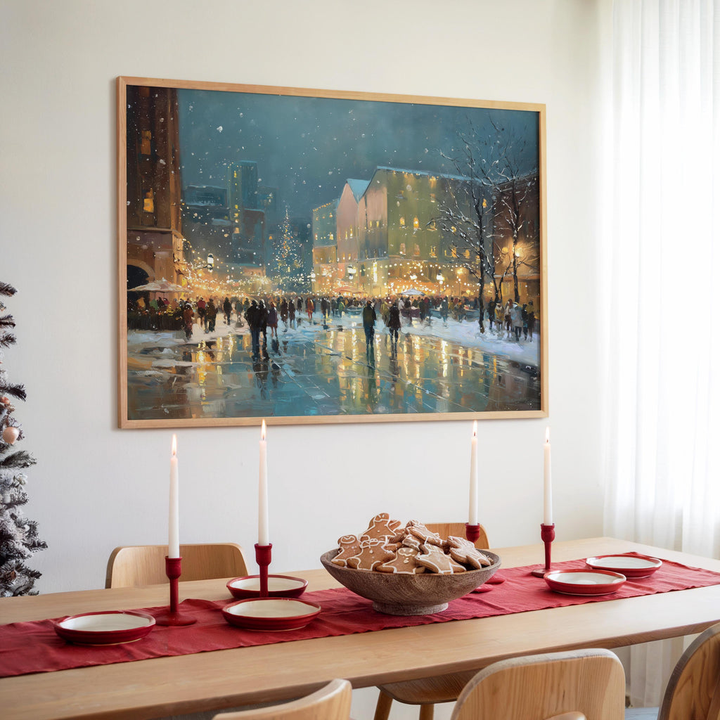 Pittsburgh Pennsylvania Christmas Wall Art, Custom Large Travel Poster Print, World Location Painting