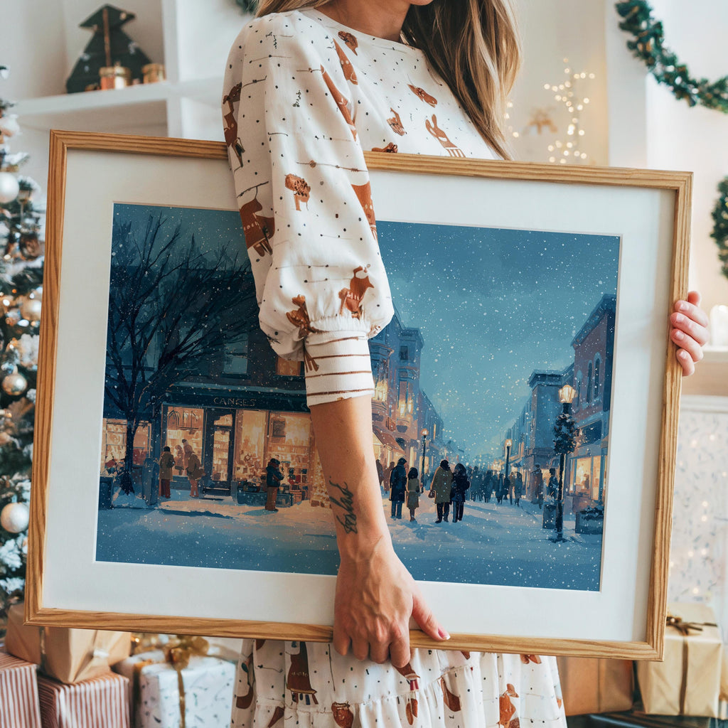 Richmond Virginia Christmas Wall Art, Custom Large Travel Poster Print, World Location Painting