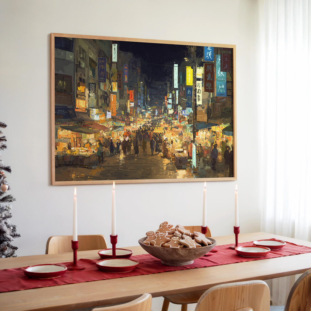 Taipei Taiwan Christmas Wall Art, Custom Large Travel Poster Print, World Location Painting