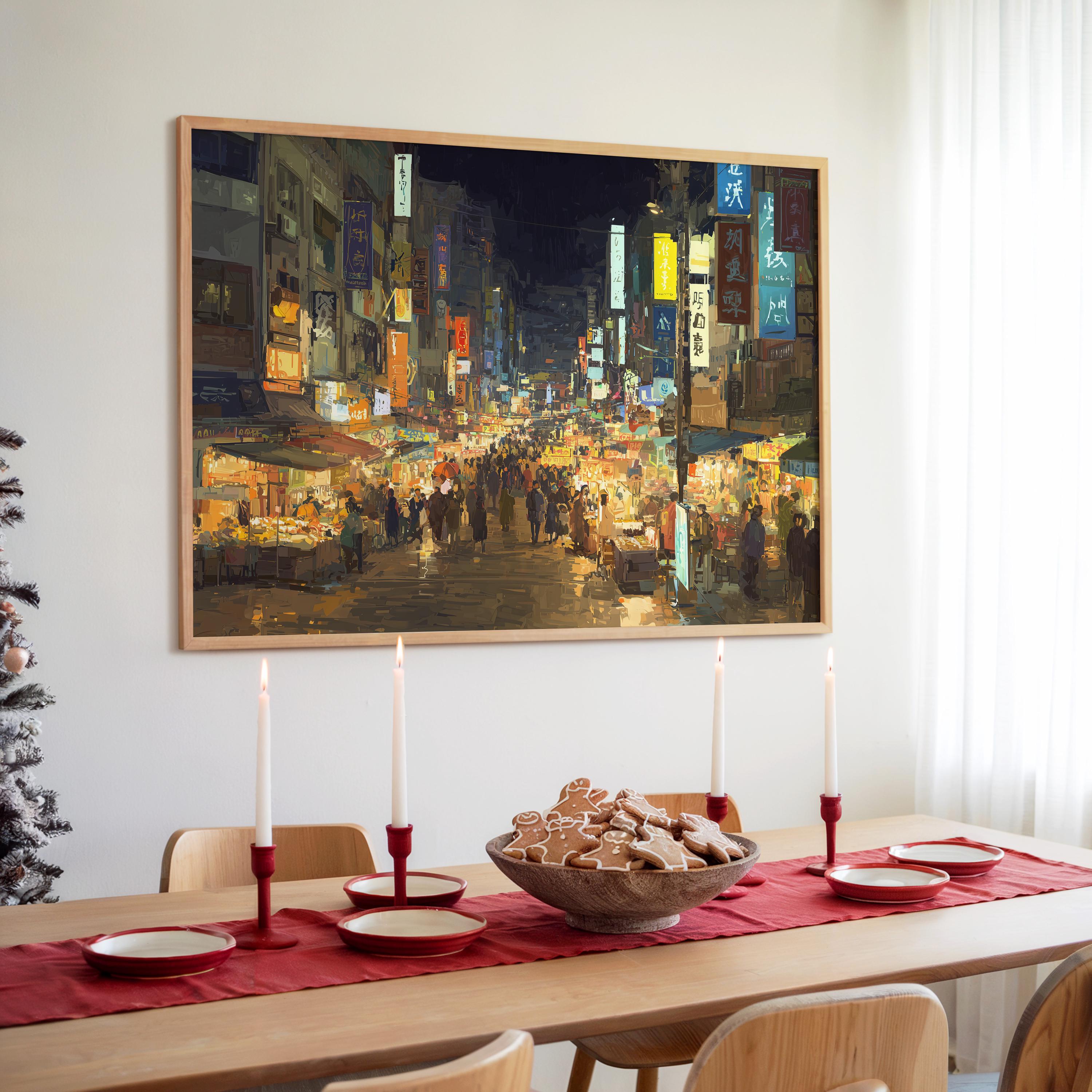 Taipei Taiwan Christmas Wall Art, Custom Large Travel Poster Print, World Location Painting