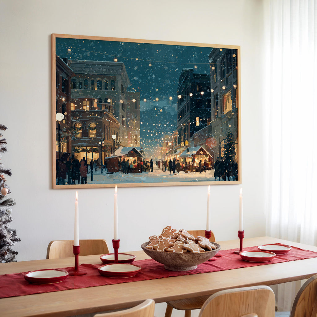 Winnipeg Canada Christmas Wall Art, Custom Large Travel Poster Print, World Location Painting