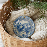 Bosnia and Herzegovinia Ornament, Custom Christmas Keepsake, Ceramic Blue White Travel Souvenir