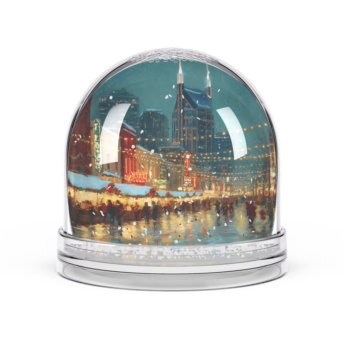 Nashville Snow Globe, Tennessee Christmas Personalized Gift, Custom Festive Market Souvenir Keepsake Dome