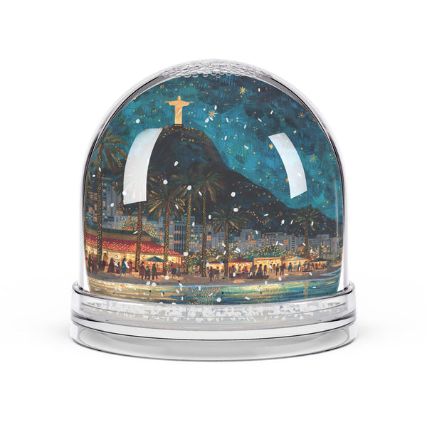 Rio Snow Globe, Brazil Christmas Personalized Gift, Custom Festive Market Souvenir Keepsake Dome