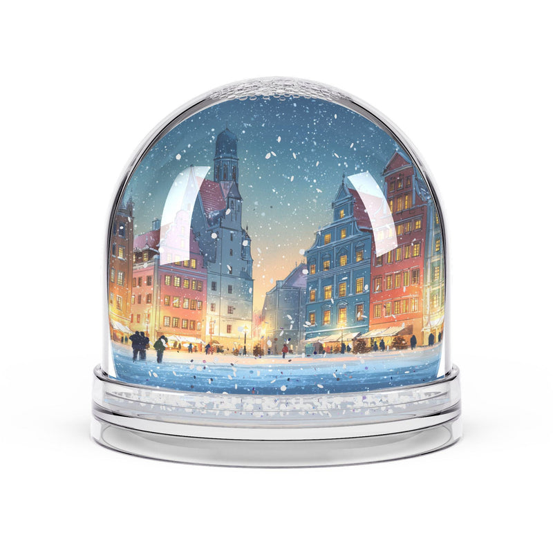 Wroclaw Snow Globe, Poland Christmas Personalized Gift, Custom Festive Market Souvenir Keepsake Dome
