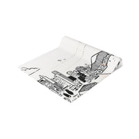 Seattle Washington Table Runner, Doodle Skyline, Minimal Line Art Tablecloth