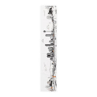 Calgary Canada Table Runner, Doodle Skyline, Minimal Line Art Tablecloth