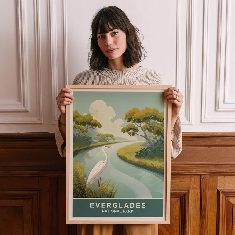 Everglades National Park Vintage Poster Wall Art, Travel Print, Hiking Decor
