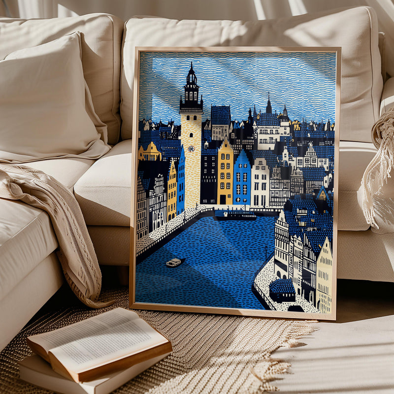 Gdansk Poland Wall Art Print, Pop Art Modern Poster Travel gift