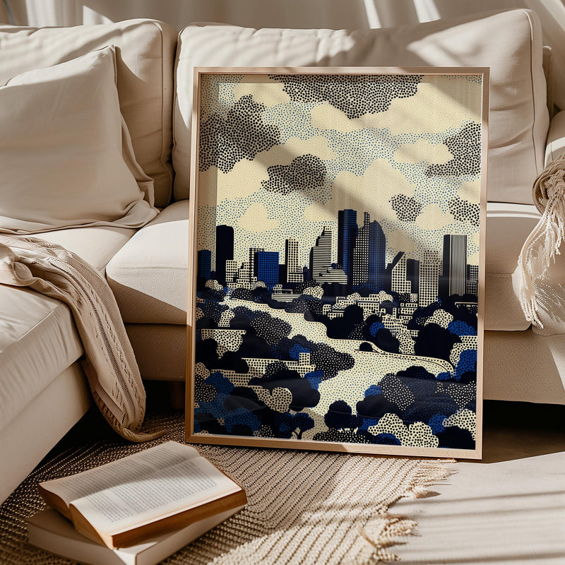 Houston Texas Wall Art Print, Pop Art Modern Poster Travel gift