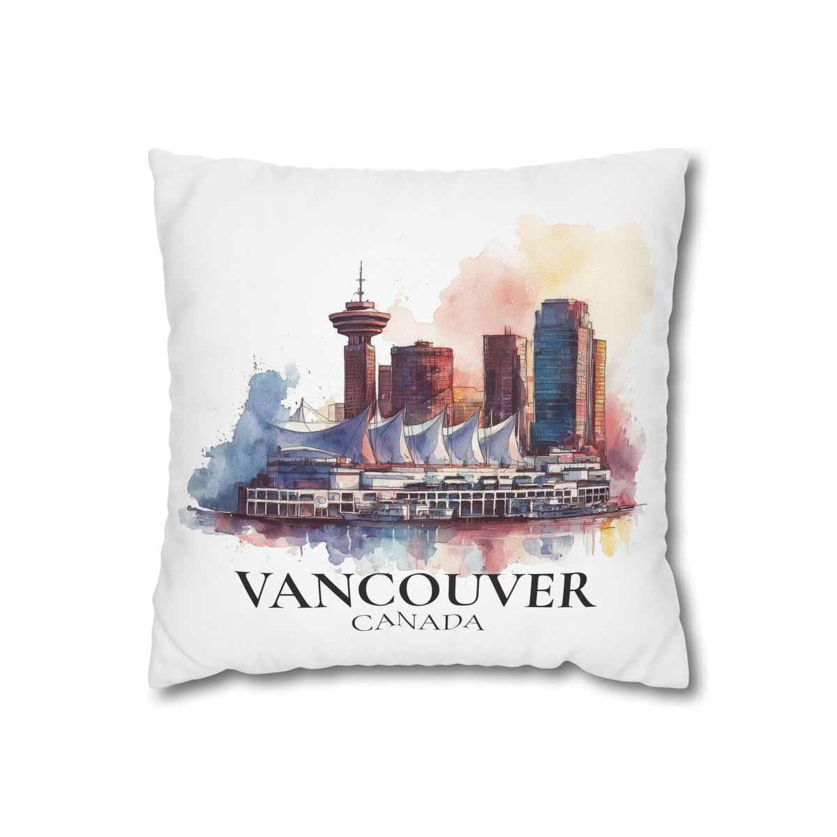 Vancouver Canada Pillowcase Watercolor Throw Pillow Case