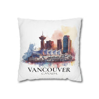 Vancouver Canada Pillowcase Watercolor Throw Pillow Case