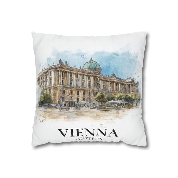 Vienna Austria Pillowcase Watercolor Throw Pillow Case