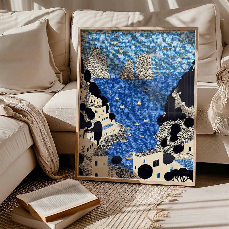 Capri Italy Print, Pop Art Modern Wall Art Poster Italian Travel gift