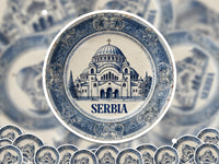 Serbia Sticker Vintage Delft style Vinyl, Delftware Decal Waterproof, Blue Country Travel Kindle Journal Sticker