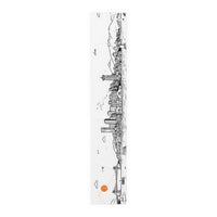 Vancouver Canada Table Runner, Doodle Skyline, Minimal Line Art Tablecloth