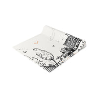 Seville Spain Table Runner, Doodle Skyline, Minimal Line Art Tablecloth